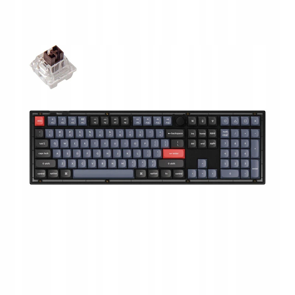 Keychron V6 Qmk Mechanická klávesnice Frosted Black Switch Brown V6-C3