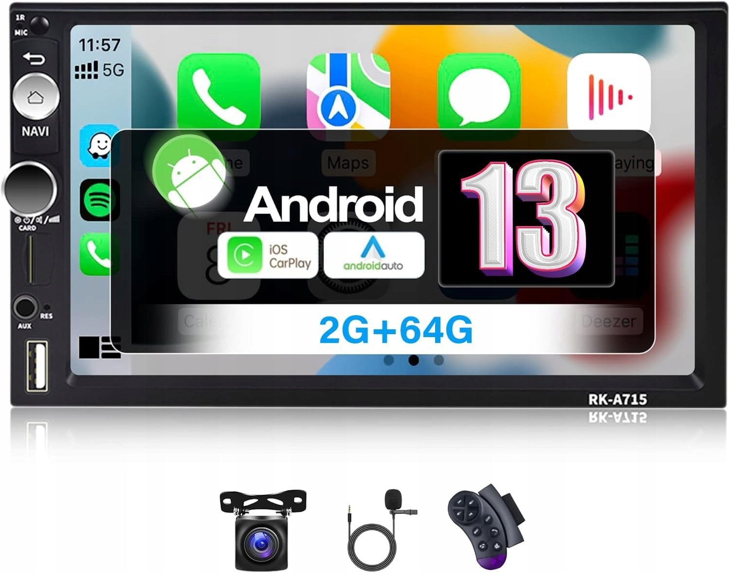 Autorádio Univerzální 2-DIN +couvací Kamera Android Auto 13 2+64