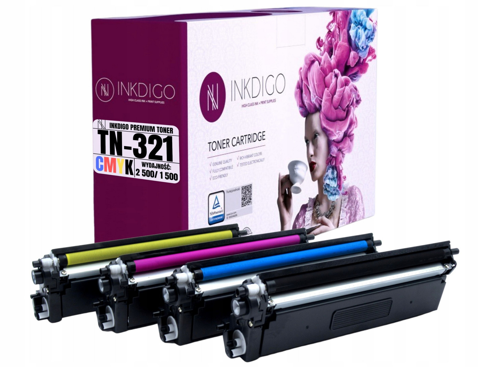 4x Toner Náhradní TN-321 Pro Tiskárnu Brother DCP-L8400 HL-L8250 MFC-L8600