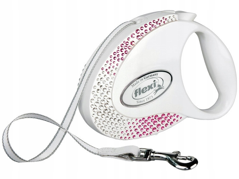 Flexi Vodítko Glam M vel. M Composition Mother of pearl Bílé