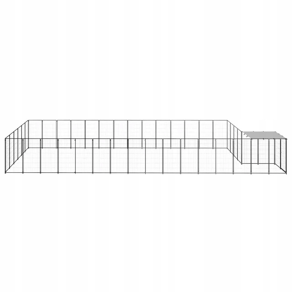 Kotec pro psa, černá, 22,62 m², ocelová