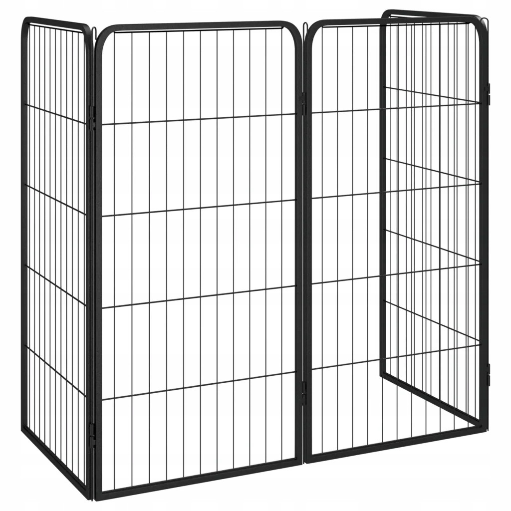 Kotec pro psa, 4 panely, černá, 50x100 cm, ocelová