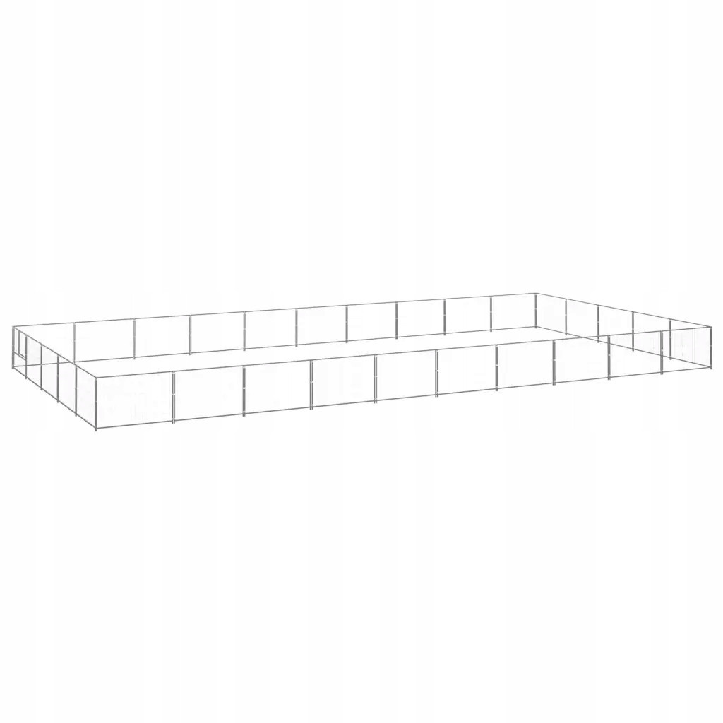 Kotec pro psa, stříbrná, 50 m², ocelová