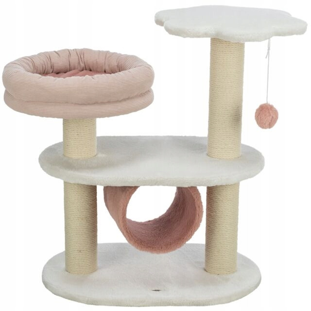 Isabella, stojící škrabadlo, pro kočky, bílá/růžová, 70 cm