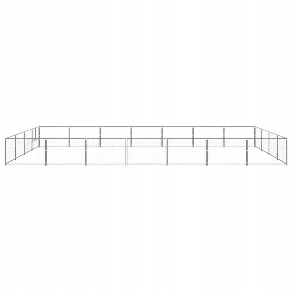 Kotec pro psa, stříbrná, 28 m², ocelová