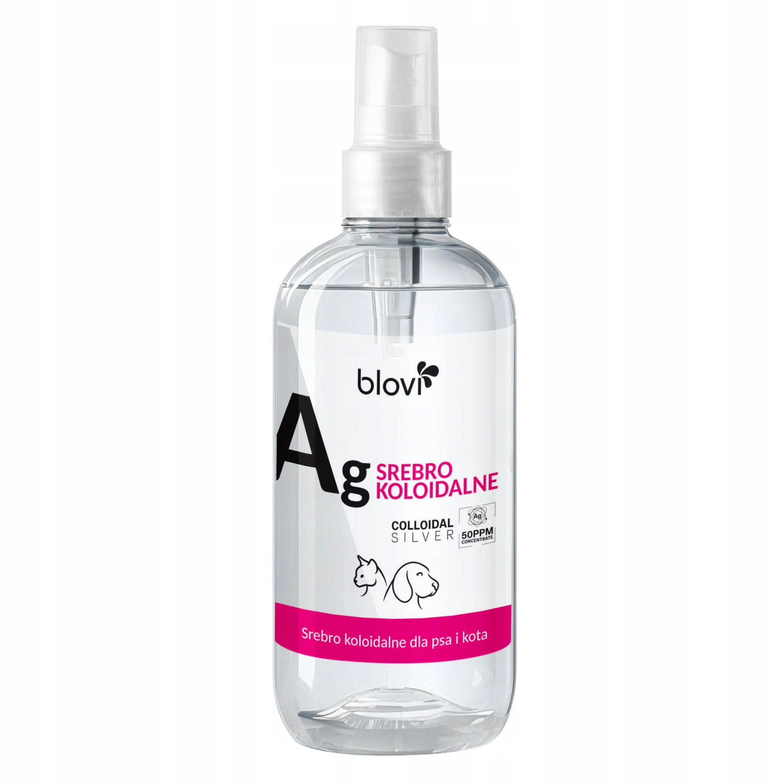 Blovi Colloidal Silver 250ml Koloidní Nano Stříbro pro psa a kočku 50 ppm