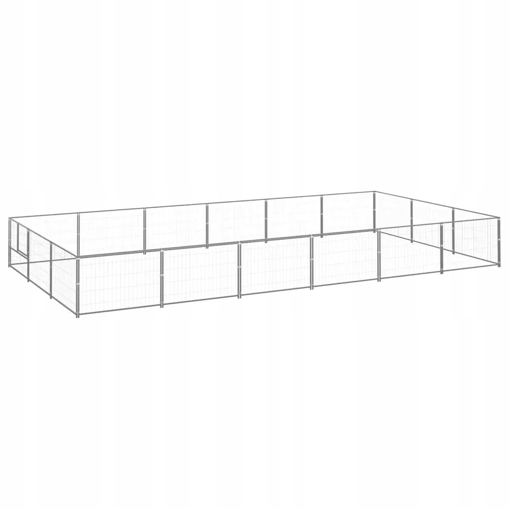 Kotec pro psa, stříbrná, 18 m², ocelová