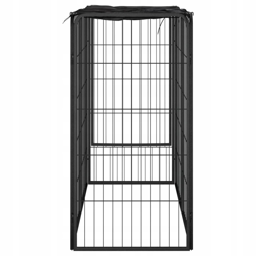 Kotec pro psa, 6 panelů, černá, 50x100 cm, ocelová