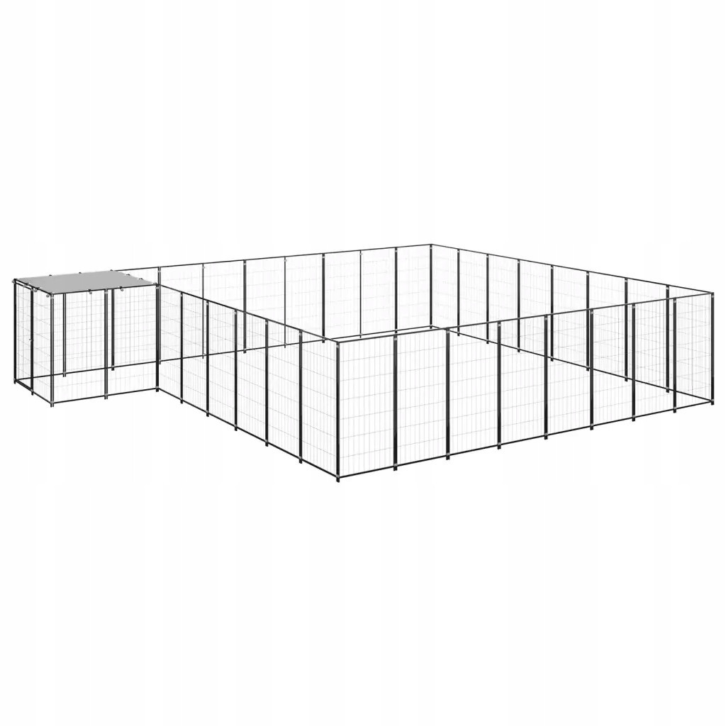 Kotec pro psa, černá, 20,57 m², ocelová