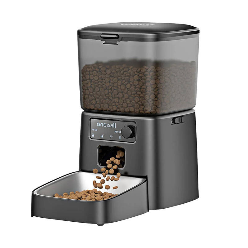 Oneisall Spolehlivý Chytrý Dávkovač krmiva pro psa a kočku Prostorný 1.2l