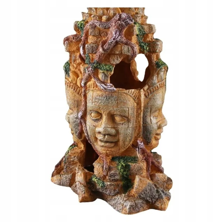 Krujovka do terária jeskyně ozdoba socha tváře pro hada rybičky ještěrka