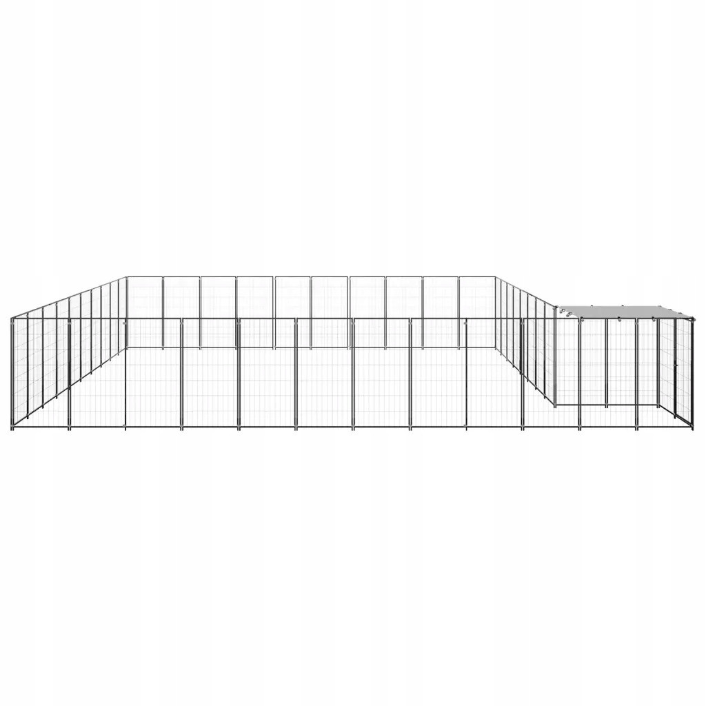 Kotec pro psa, černá, 31,46 m², ocelová