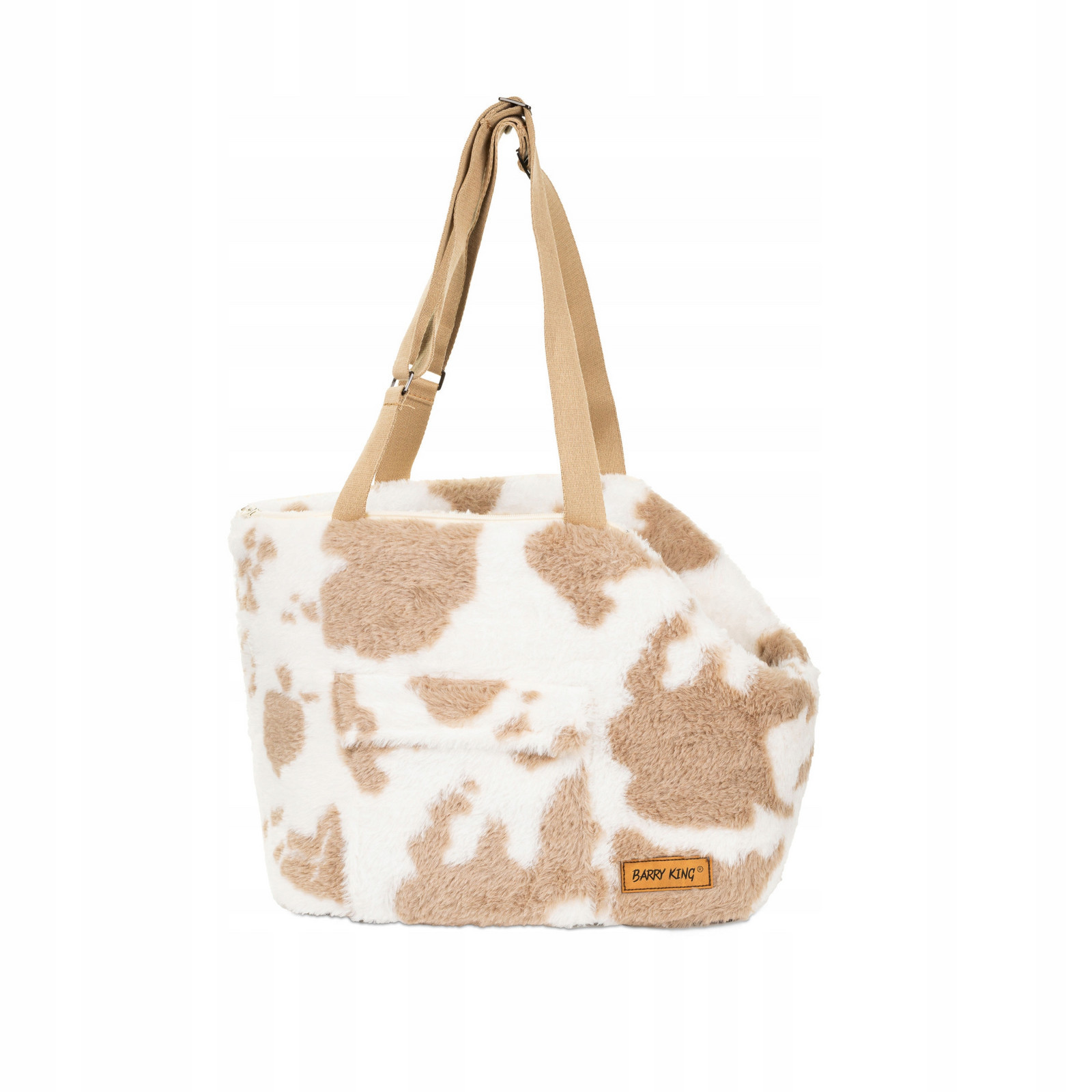 Přepravní taška pro psa/kočku, vzor světle hnědé kravské záplaty, 41*27*29 Cm