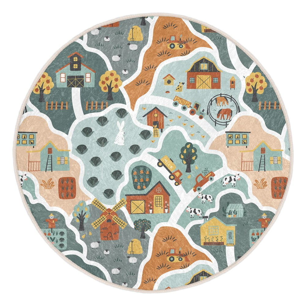 Pratelný dětský hrací koberec ø100 cm Farmer's Life – Mila Home