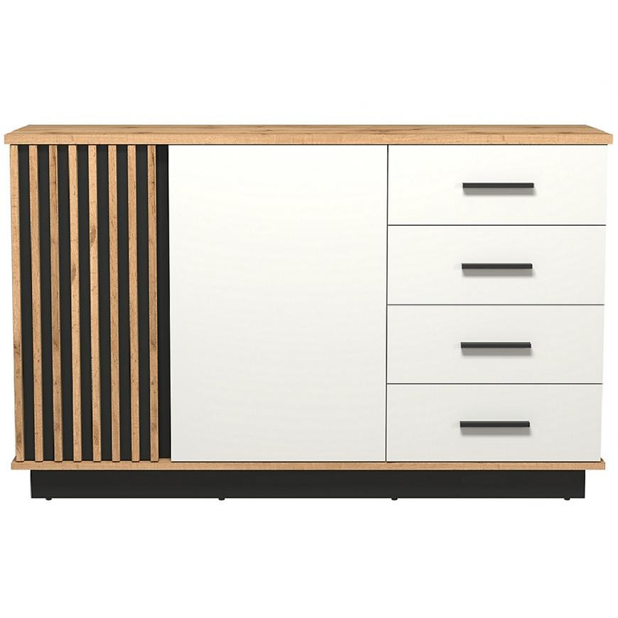 Komoda 2d4s Santi 3 Velký Wotan Dub/Černá+Bílá