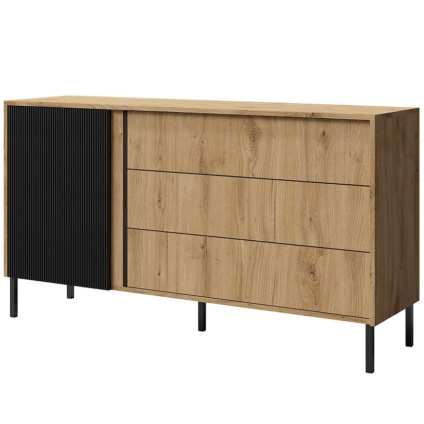 Komoda Mia 3 Dub Dávnověký/Černá