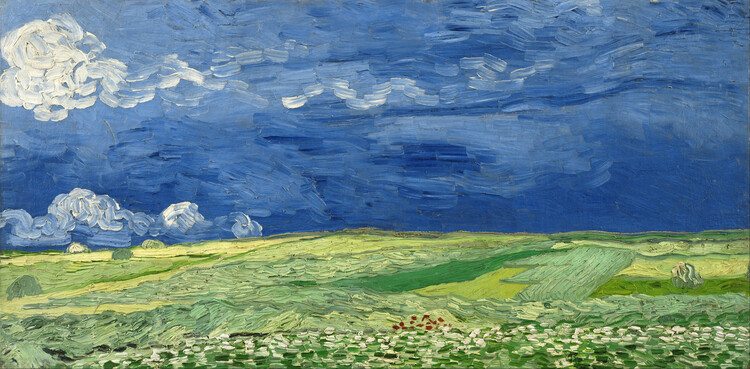 Vincent van Gogh Obrazová reprodukce Wheatfield under thunderclouds (1890), Vincent van Gogh, 40 × 20 cm