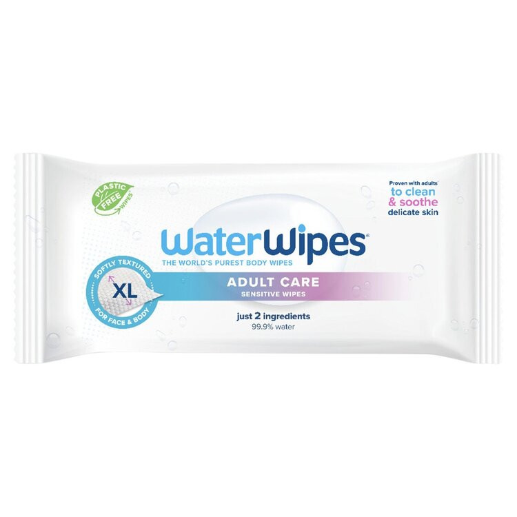 WATERWIPES Ubrousky vlhčené Adults bez obsahu plastů 30 ks