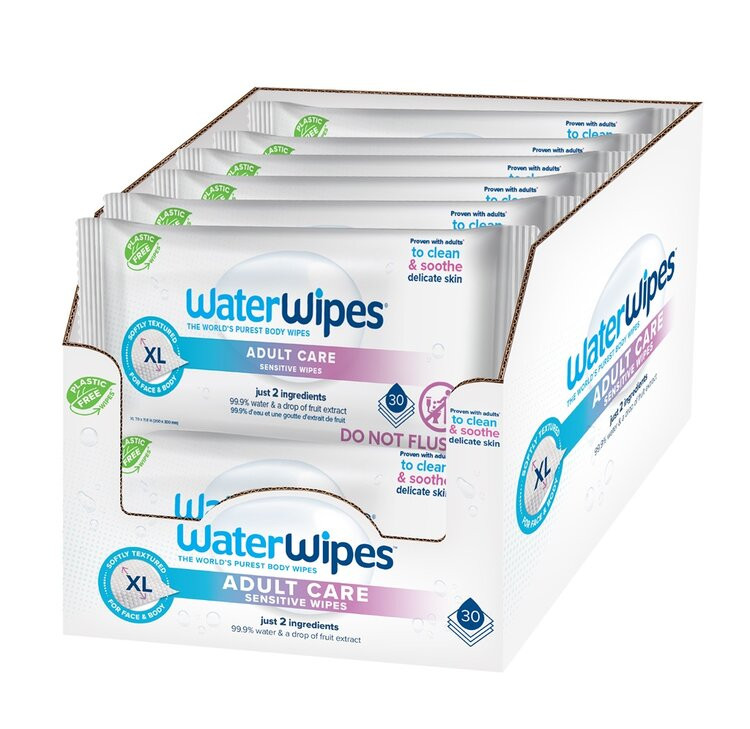 12x WATERWIPES Ubrousky vlhčené Adults bez obsahu plastů 30 ks ( 360 ks )