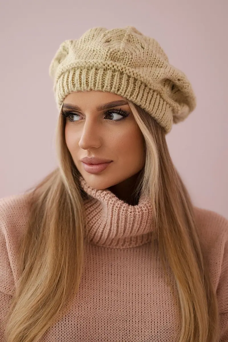 marka niezdefiniowana Dámská čepice Sofia K369 light beige