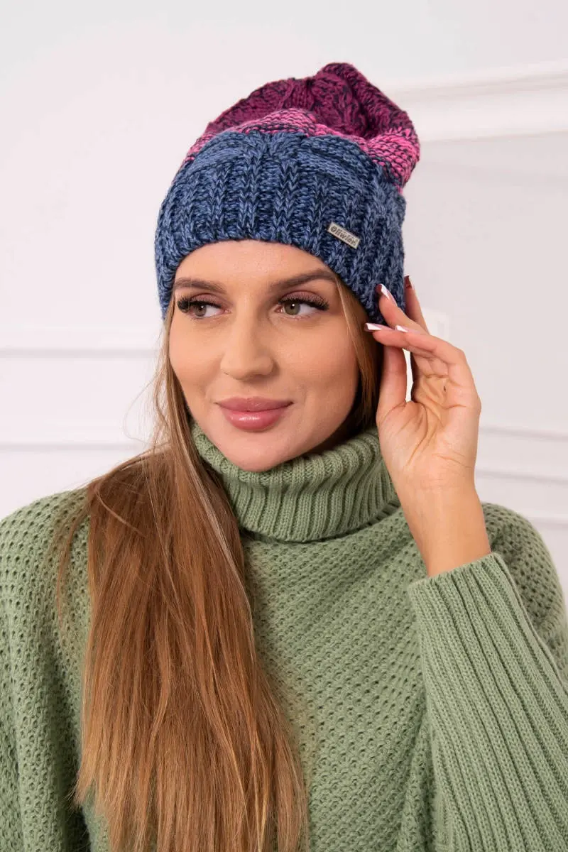 marka niezdefiniowana Fleecová čepice Dolores K303 denim+růžová+tmavě fialová