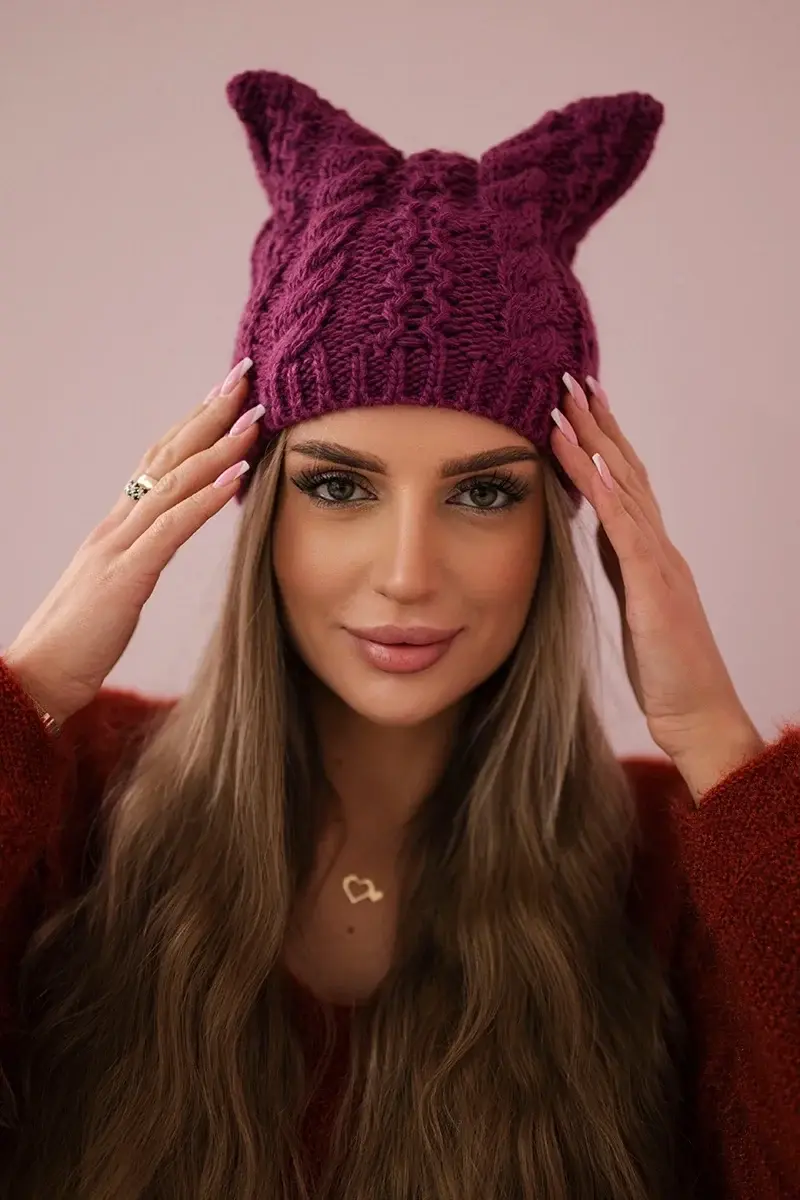 marka niezdefiniowana Rabbid fleecová čepice K237 světle fialová