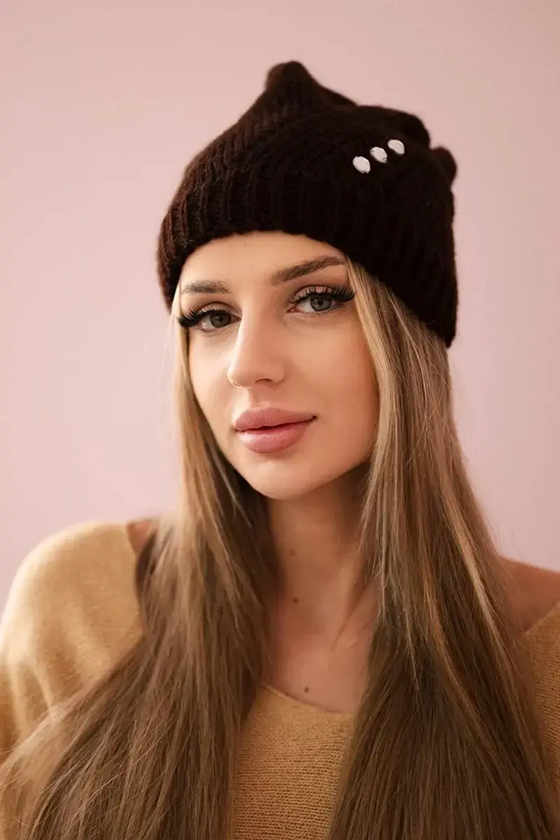 marka niezdefiniowana Dámská čepice Klarysa K394 hnědá