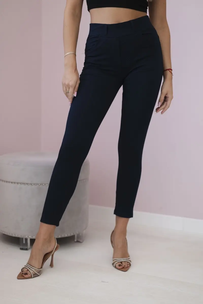 Kesi Bavlněné kalhoty s mašlí námořnická modř