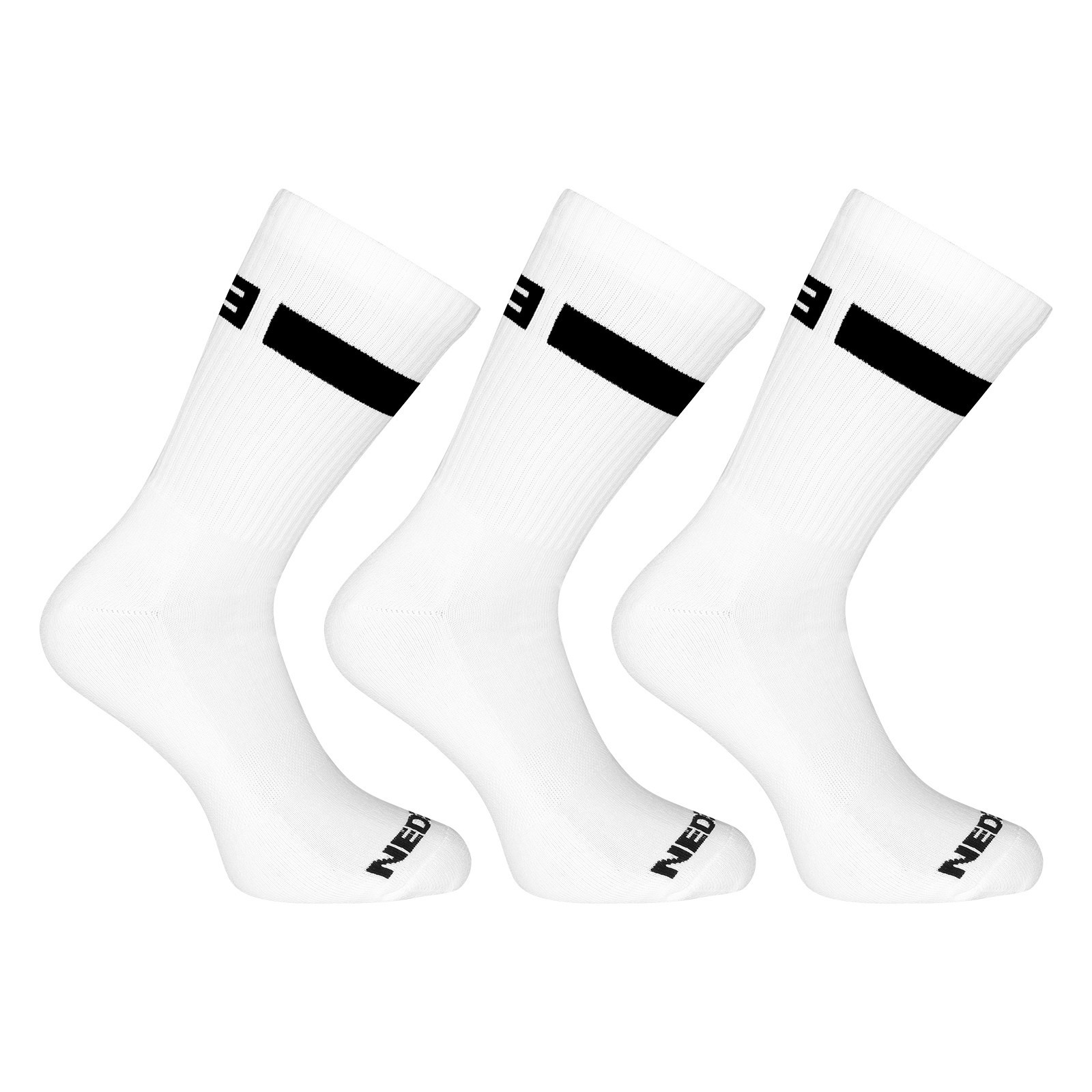 3PACK ponožky Nedeto sportovní vysoké bílé (3NOB1) XL