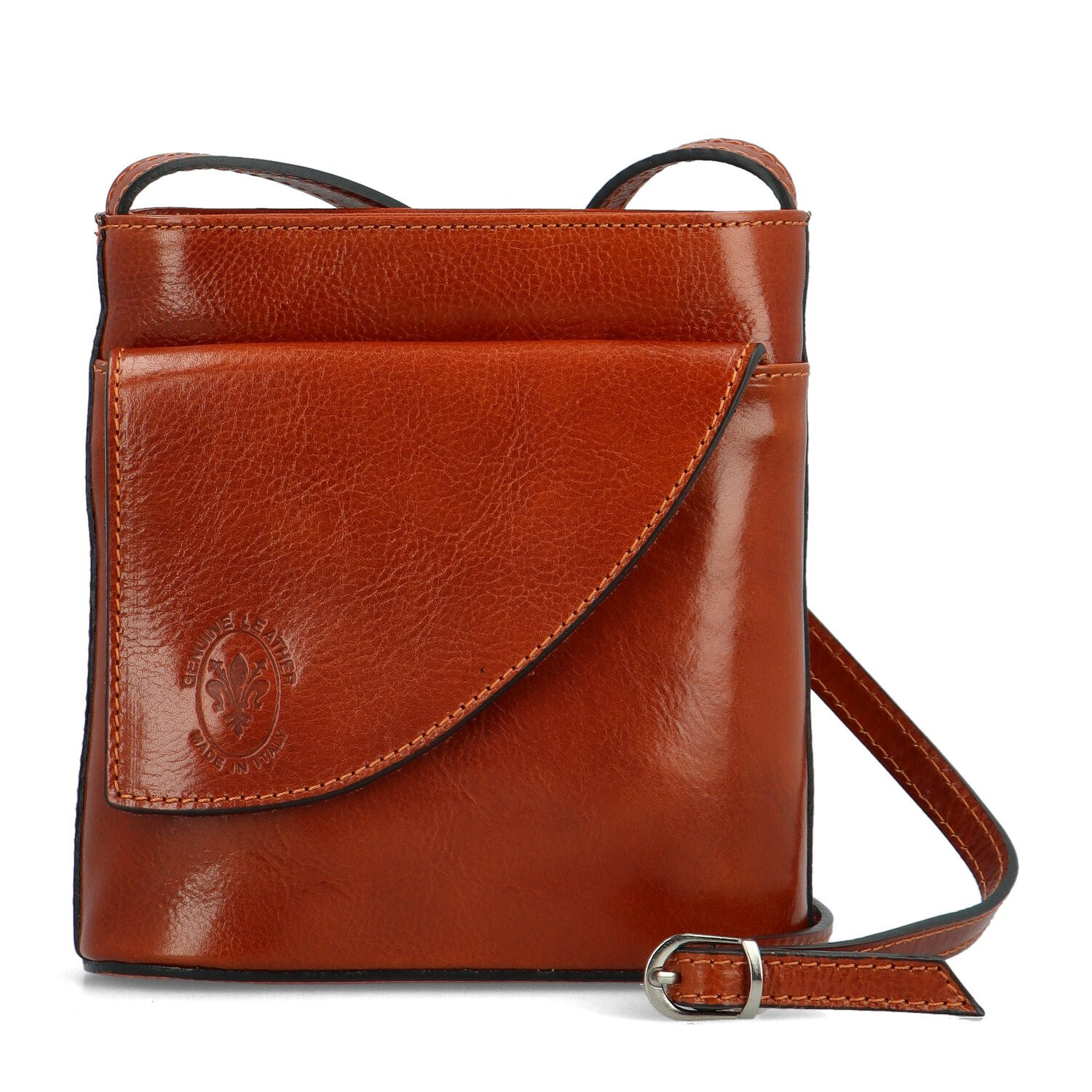 Dámská kožená crossbody kabelka koňaková - Delami Ilaria koňak