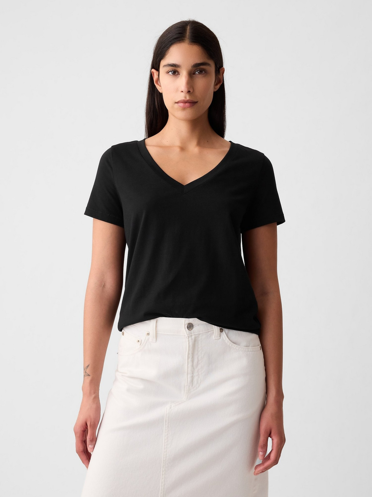 GAP Tričko organic vintage v-neck - Dámské