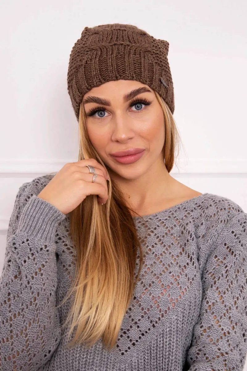 marka niezdefiniowana Fleecová čepice Justyna K253 cappuccino