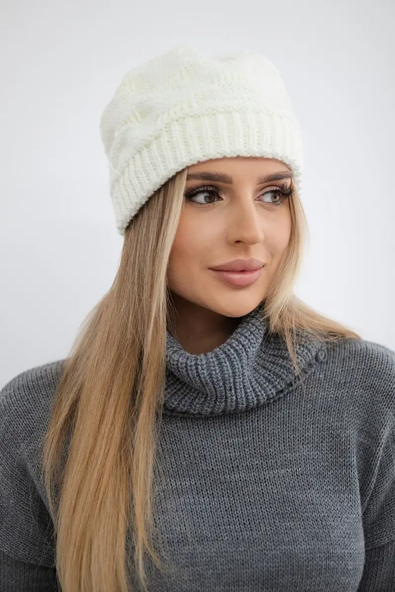 marka niezdefiniowana Dámská čepice Nastia K373 ecru