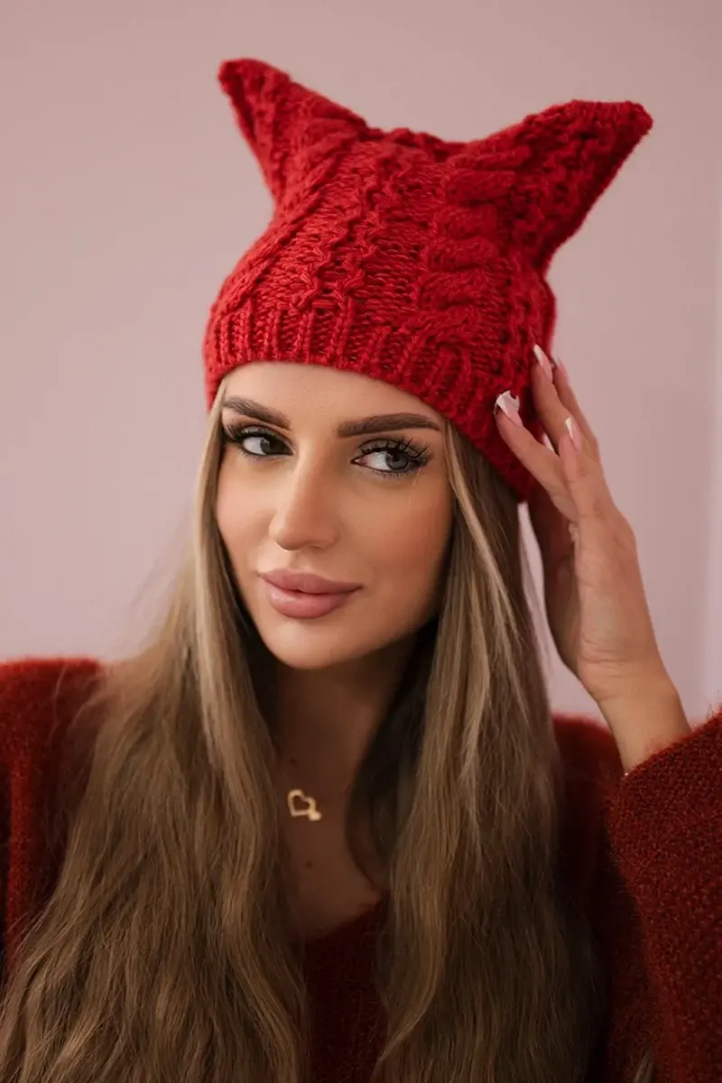 Kesi Fleecová čepice Rabbid K237 v malinové barvě