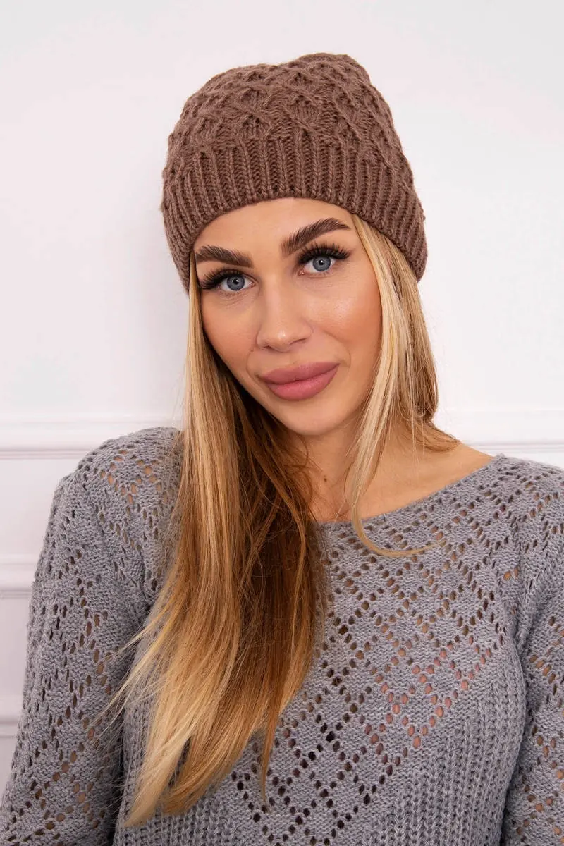 Kesi Fleecová čepice Roma K224 mocca