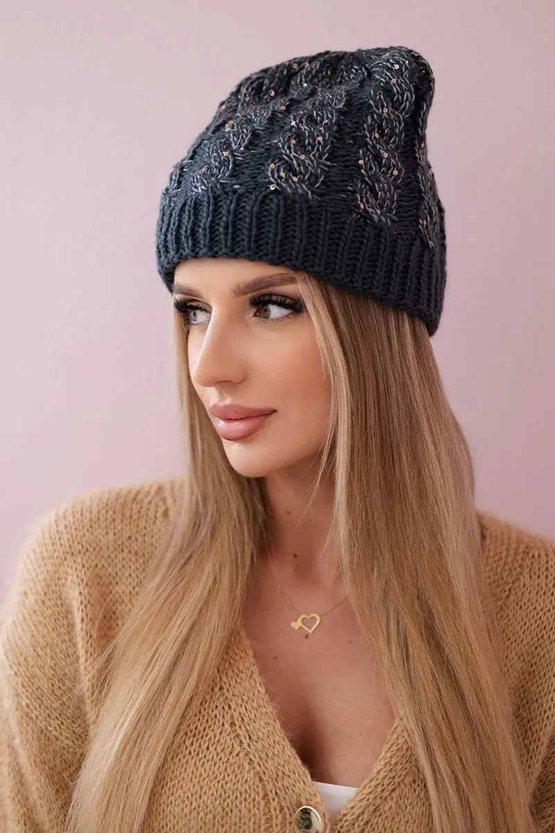 Kesi Dámská čepice Kalina K362 graphite+white