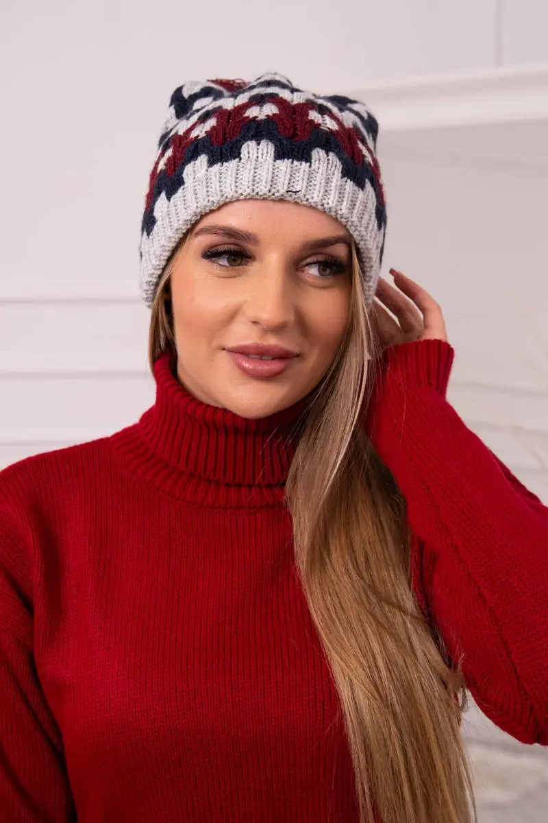 Kesi Dámská čepice Laila K283 šedá+modrá