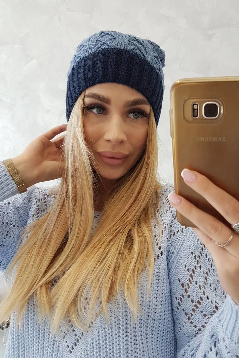Kesi Bibiana fleecová čepice K264 navy blue+jeans