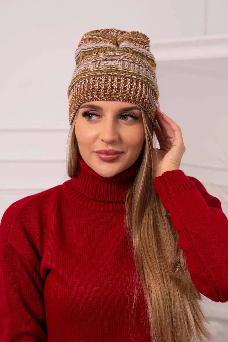 Kesi Čepice s fleecem Patrycja K254 khaki+camel