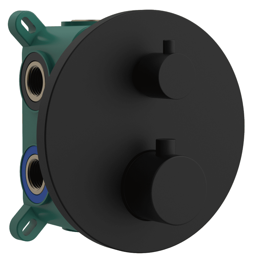 Sapho Podomítková sprchová termostatická baterie, box, 2 výstupy, černá mat