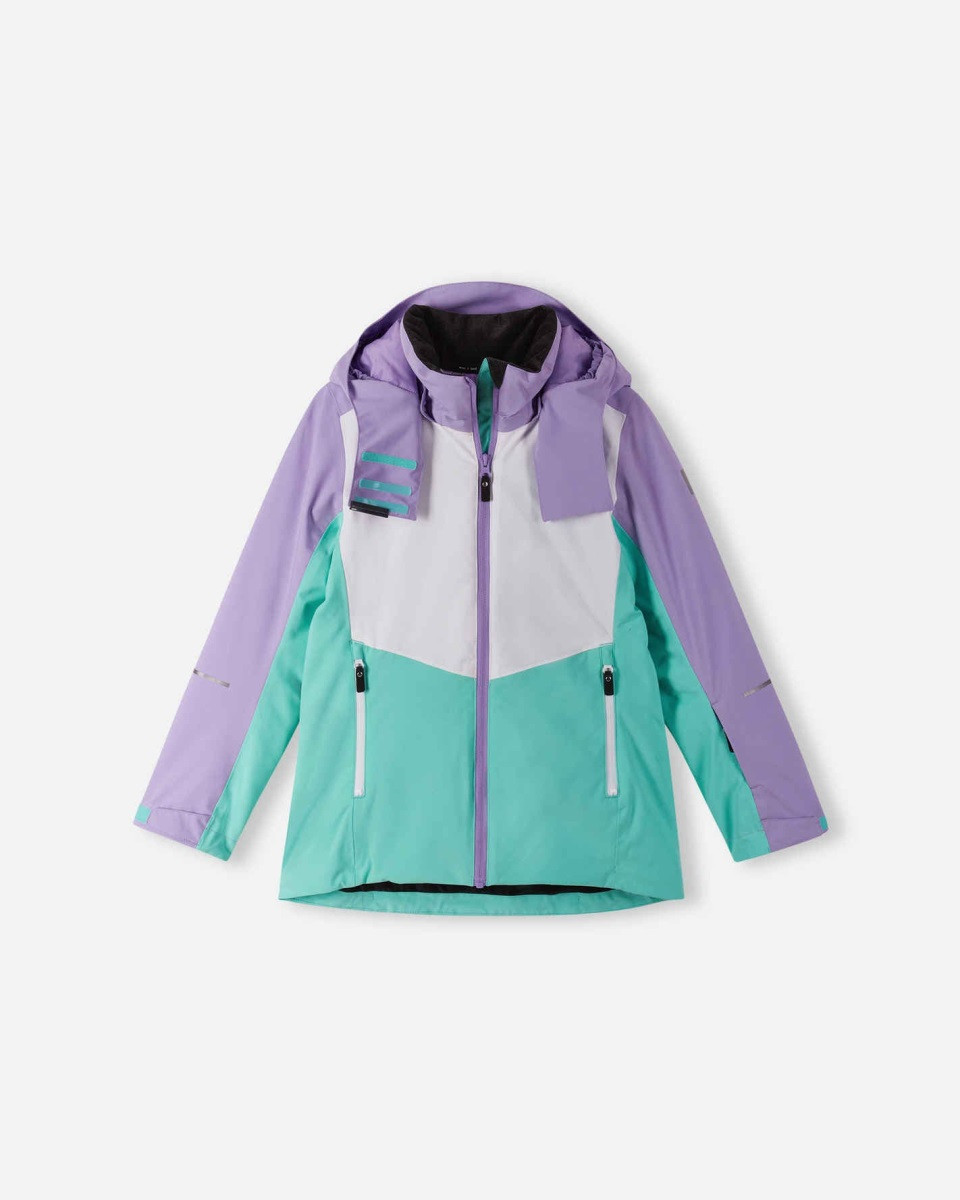 Dětská zimní bunda s membránou reima lainio fialová/tyrkysová 134