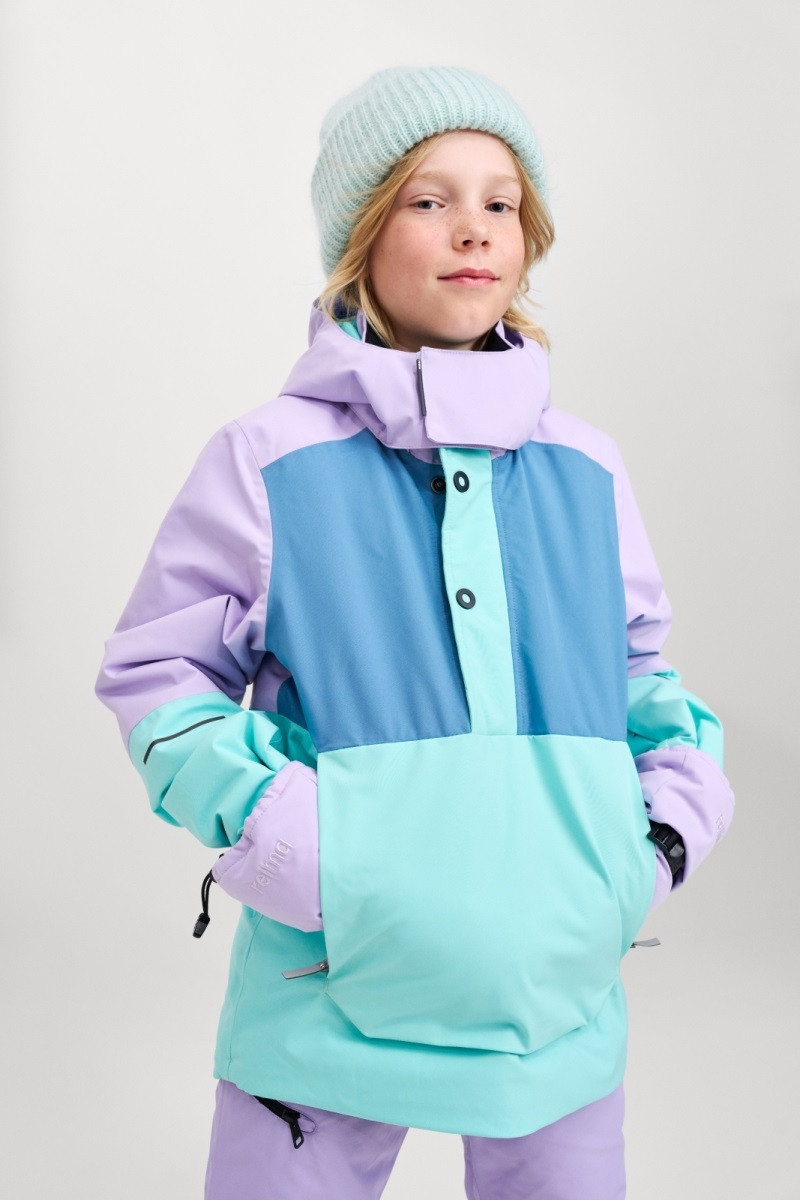Dětská zimní bunda s membránou reima arantila tyrkysová/fialová 134