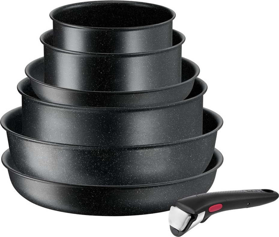 Hliníková sada nádobí 7 ks INGENIO Black stone L3998702 – Tefal