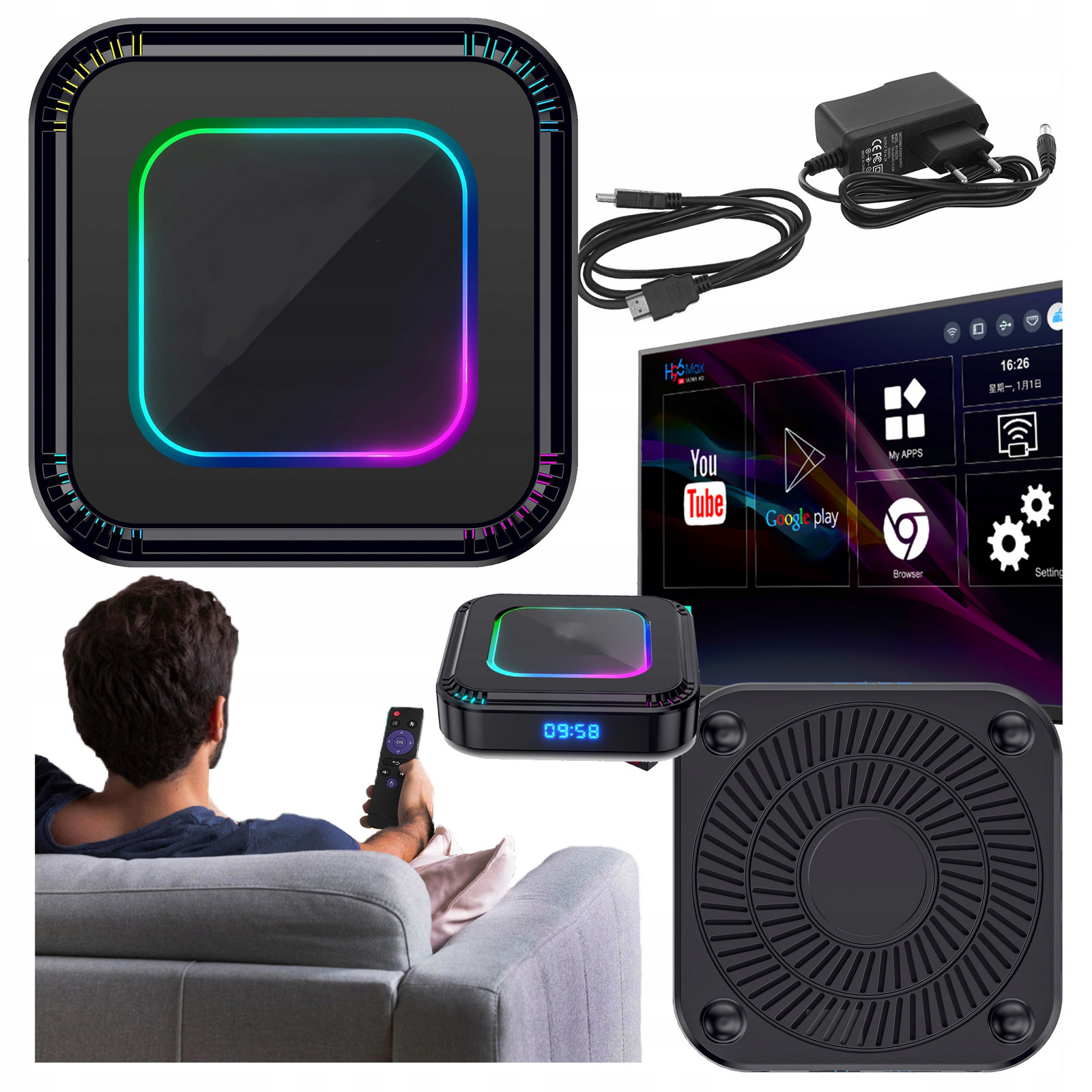 Smart Box Tv 4K 8K Android 13 Wifi 6 Bluetooth 5 Nástavec Tv 2024