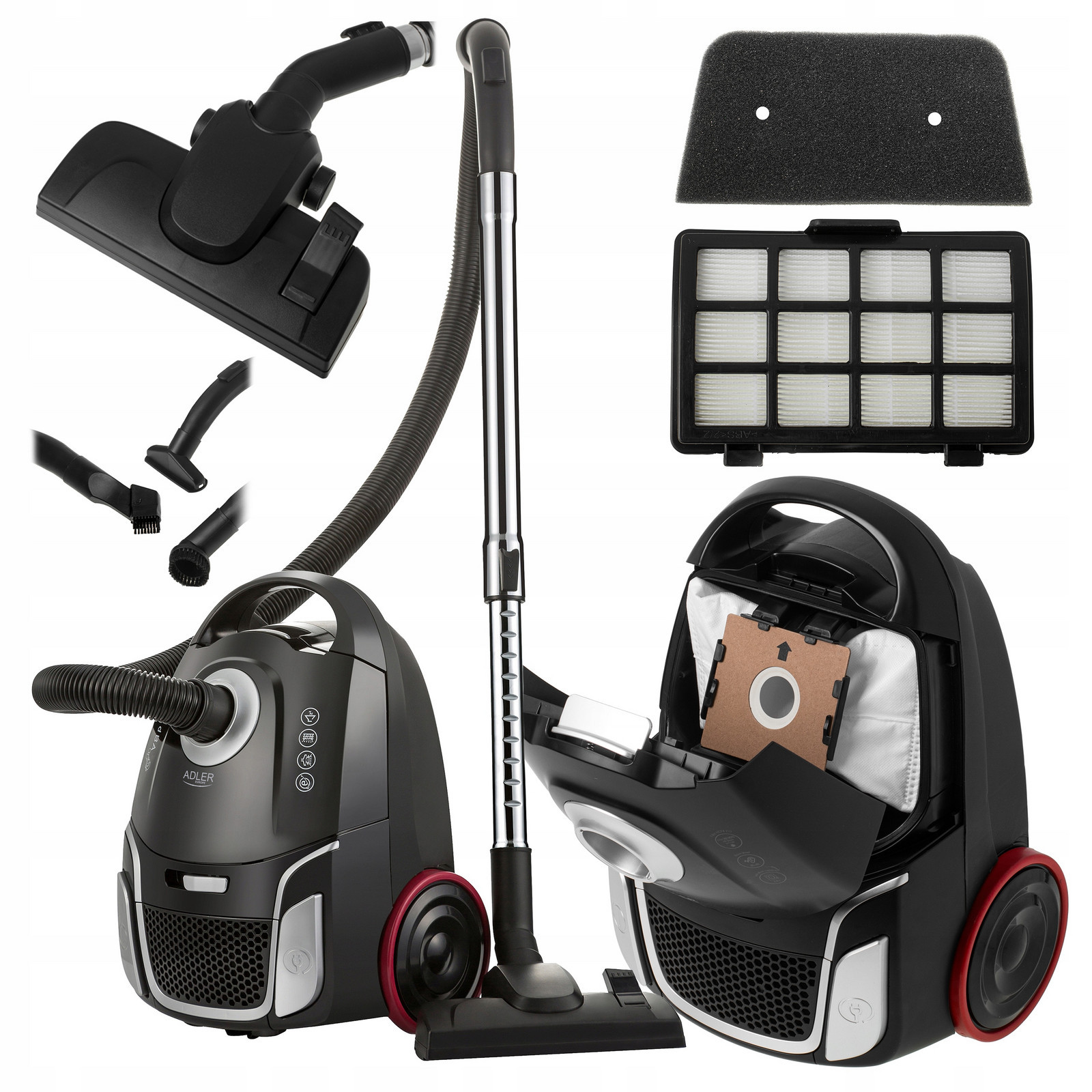 Vysavač Sáčkový Tradiční Hepa Filtr Pro Alergiky Na Koberce 2200W 65dB