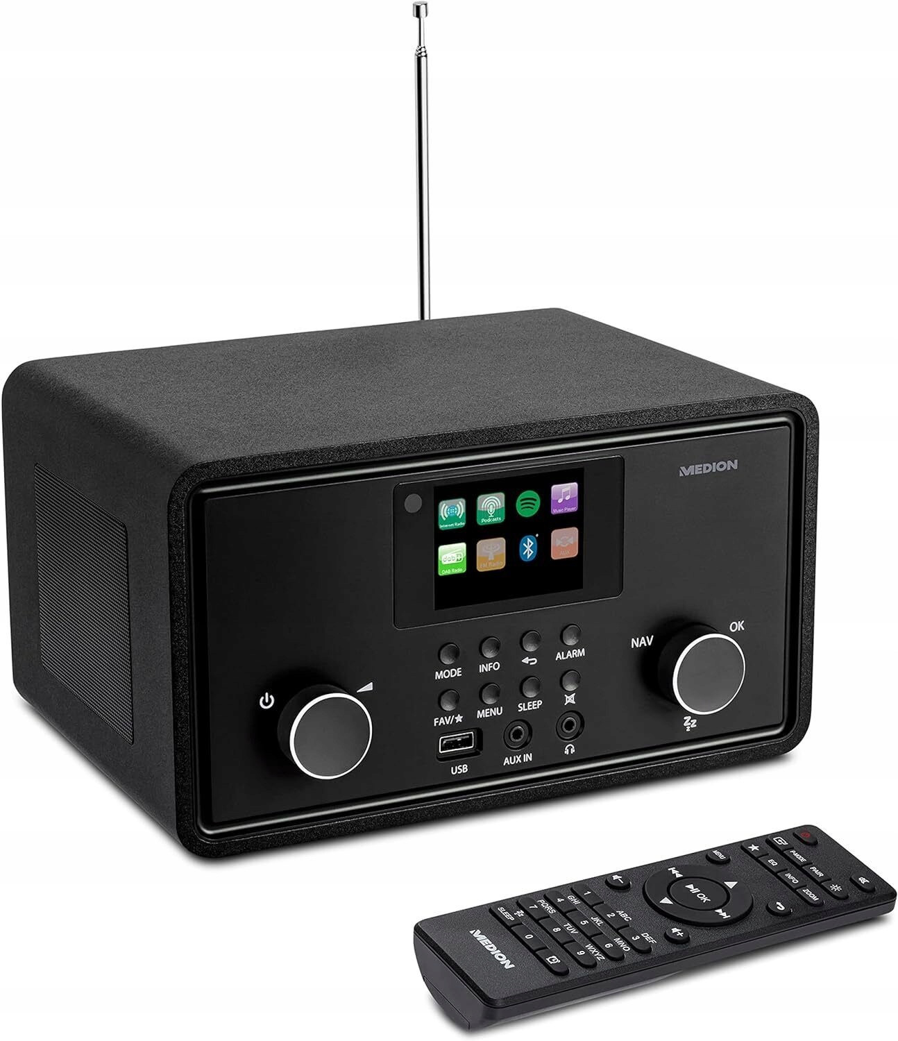 Internetové Rádio Digitální MD88069 Dab+ Fm Usb Bt Barevný Zvýrazňovač