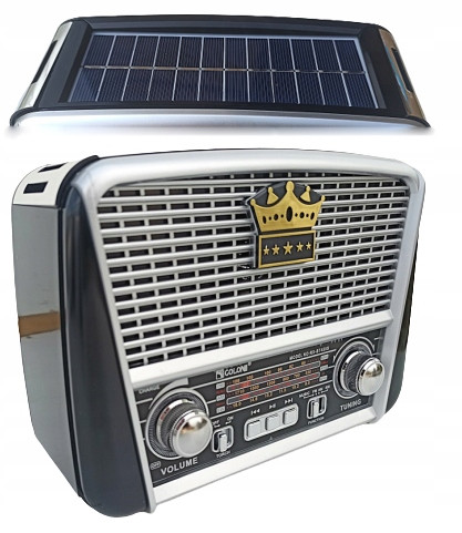 Solární Rádio Přenosné Retro Akumulátor Solar