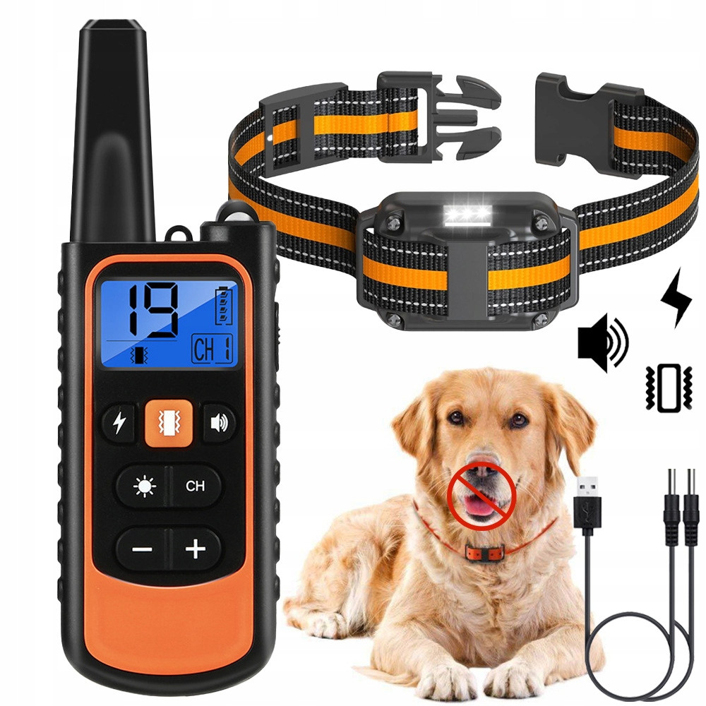 Elektrický Výcvikový Obojek Pro Psa Výcvikový Treser 1000M Dálkové Ovládání