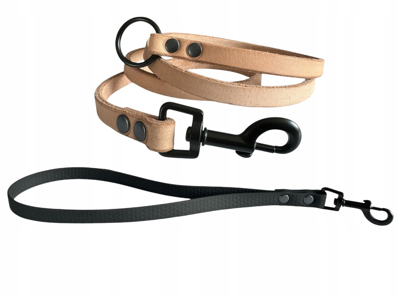 Vodítko Pro Psa Měkké Kožené Černé Silné Odolné Natural Edition