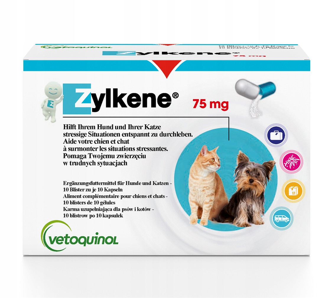 Vetoquinol Zylkene 225 mg 30 kapslí na Strus, Úzkost, Před Cestou